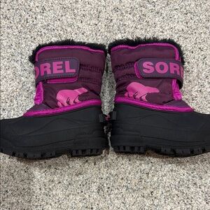 Sorel Kids Purple and Pink Fur-Trim Mittens